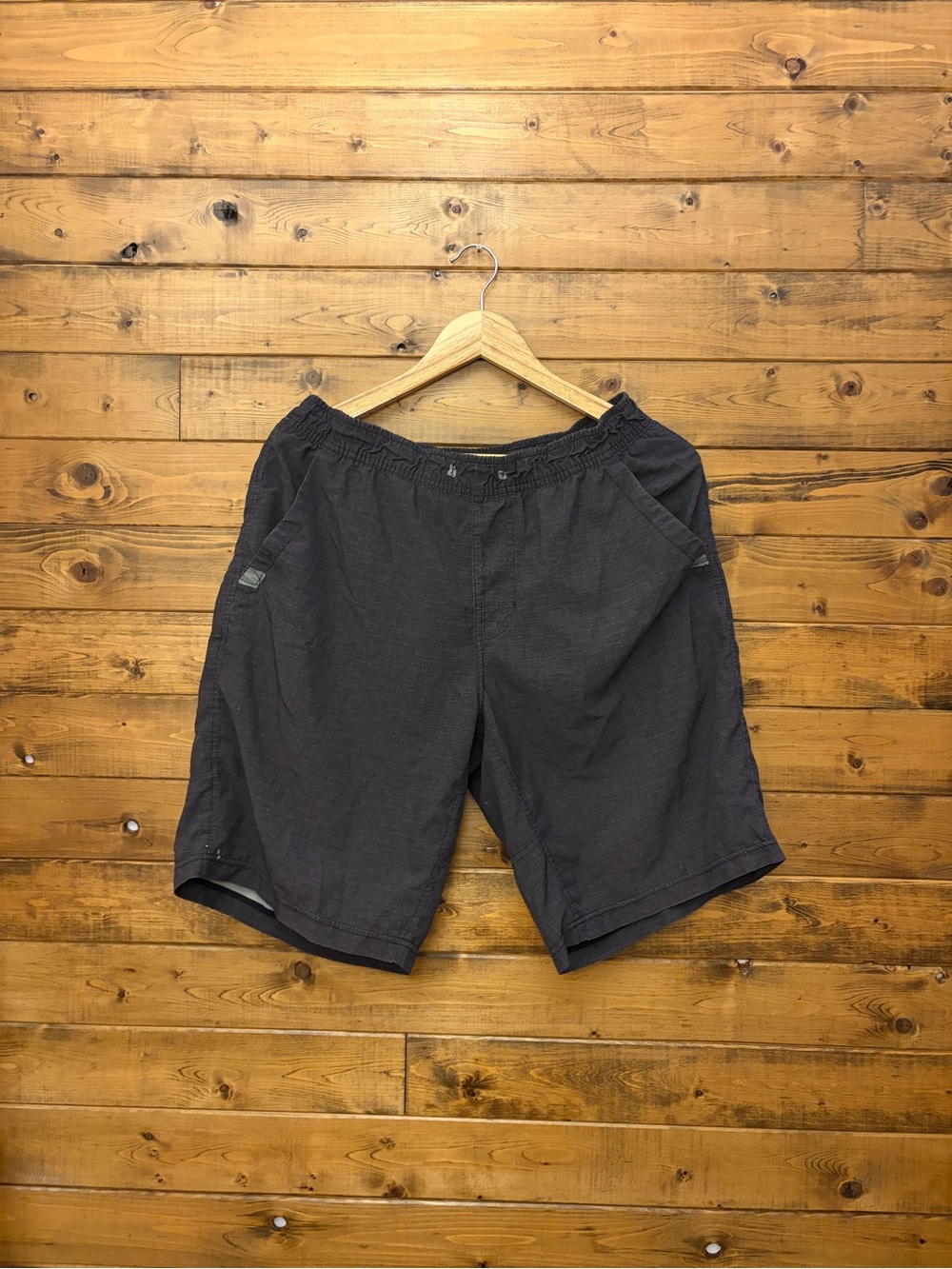 Prana Men's Charcoal Athletic Elastic-Waist Shorts